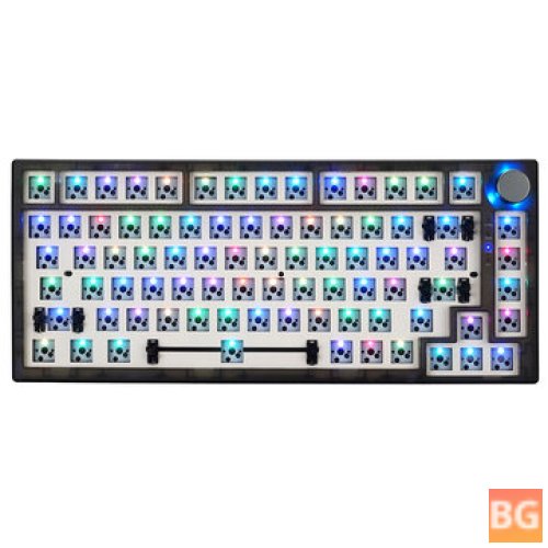 IK75 Pro Keyboard with Customizable Keys - 82 Keys - Hot Swappable - 75% RGB - Wired Bluetooth 5.0 - 2.4GHz - Triple Mode - PCB Mounting Plate - Translucent Black