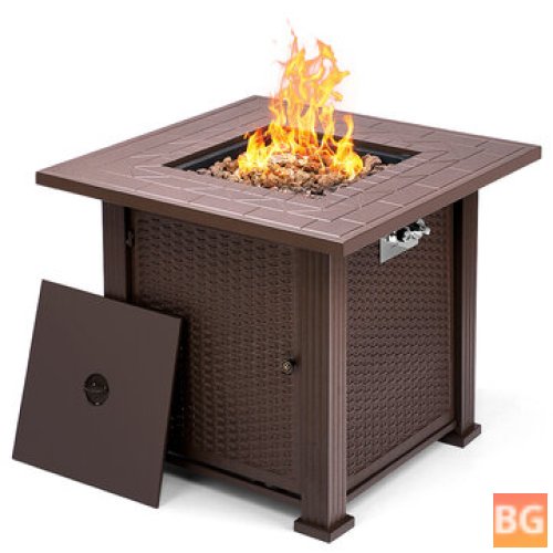 28 Inch Gas Fire Pit with Pulse Ignition - 50,000 BTU