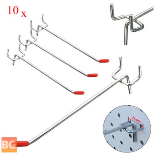 Stainless Steel Wall Hooks - 10 Pack (10x150mm) for Coats & Shop Display