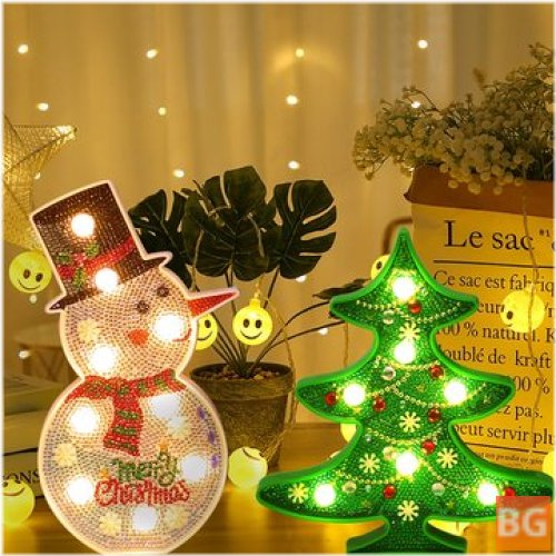 Christmas Tree Lamp with LED Light - Snowman
