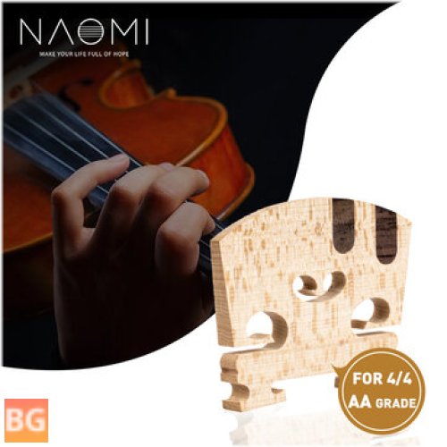 AA Grade Snow Flake Maple Violin Bridge with Ebony Inlay (4/4 Replacement)
