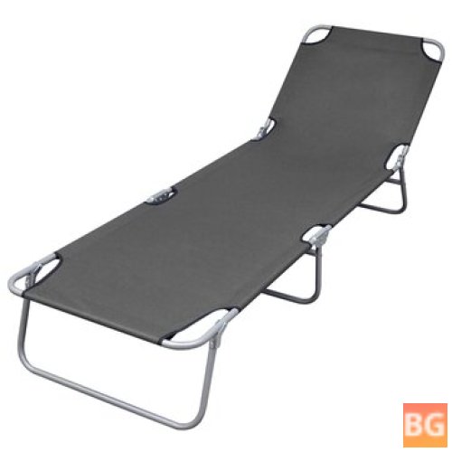 Gray Sunlounger with Adjustable Backrest