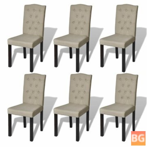 6-Piece Fabric Chair Set in Beige