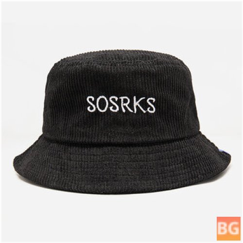 Outdoor Fashion Bucket Hat - Corduroy Letter Embroidered