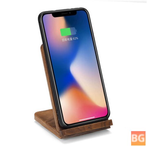 INSMA 15W Wooden Wireless Charger with Phone Holder