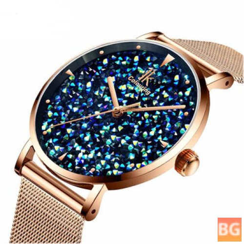 IK Colouring IK028 Fashion Style Gypsophila Dial Ladies Watch - Ultra Thin Quartz Watch