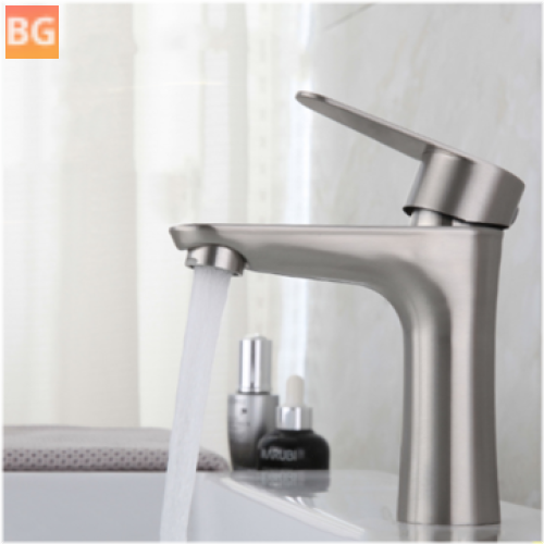 Lead-Free HOT AND COLD WATER MIXER TAP WITH HOSE - Stainless Steel
