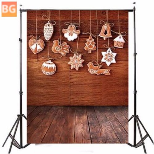 5x7FT Vinyl Christmas Wood Floor Wall Photography Background Background