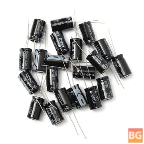 10 Pack 25V Radial Electrolytic Capacitors, 10 x 17mm