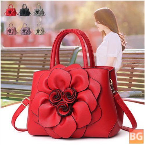 Women's Lady Shoulder Bag with Elegant Flower Design