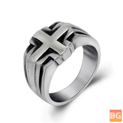 Titanium Ring for Men - Fashion Punk Cross