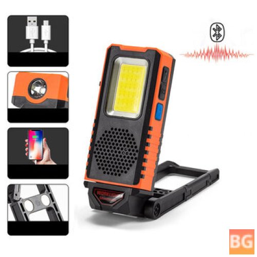 6 Modes 3-in-1 COB Work Light with Bluetooth Audio and a Power Bank