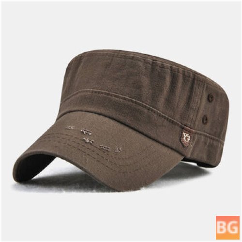 Sunscreen Flat Hat with Cotton Men's Buttons