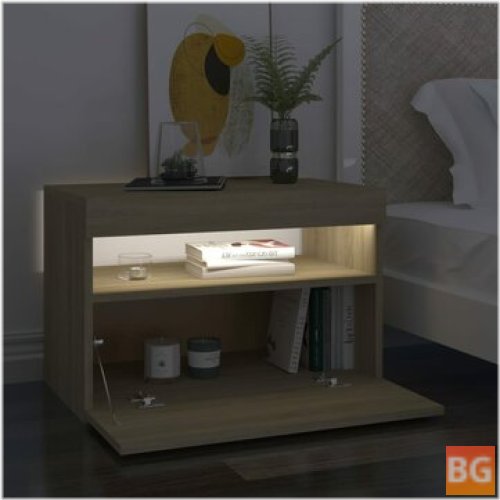 Sonoma Oak 24"x14"x16"Chipboard Cabinet with LED Lights