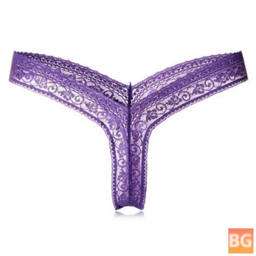 Low Rise G-String Panties with Embroidery on Top
