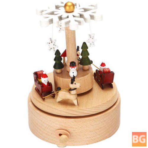 Christmas Tree Crafts - 16CM*11CM Wooden Music Box