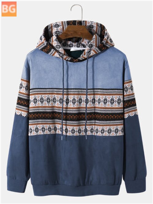 Hooded Sweatshirt with Floral Pattern