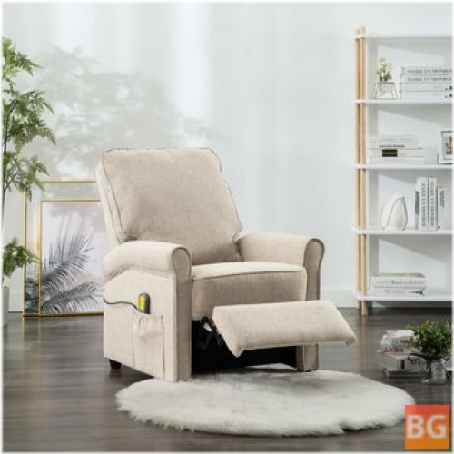 Adjustable Massage Chair with Fabric Cream