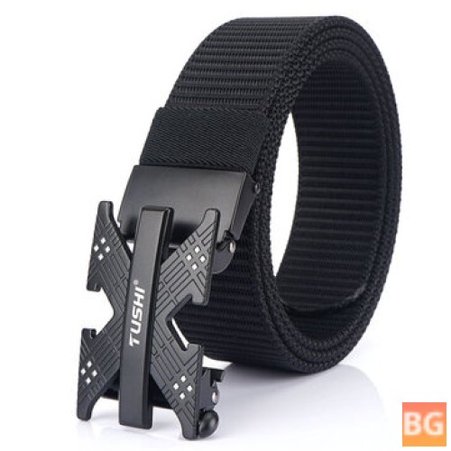 120cm Tactical Belt with Automatic Nylon Buckle for Outdoor Hunting