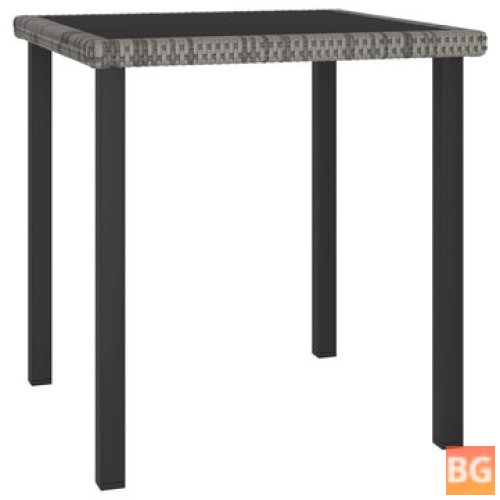 Gray Garden Dining Table with Rattan Legs
