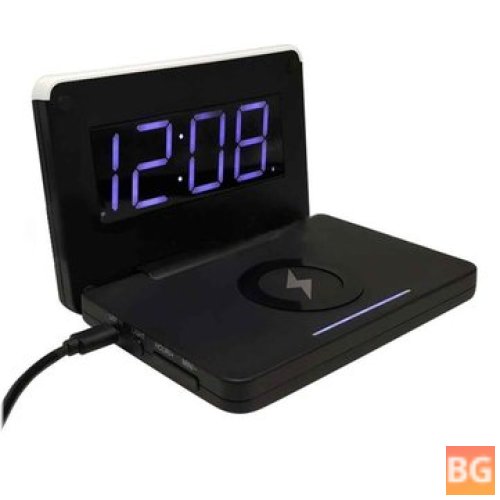 Bakeey LED Alarm Clock with Wireless Charger