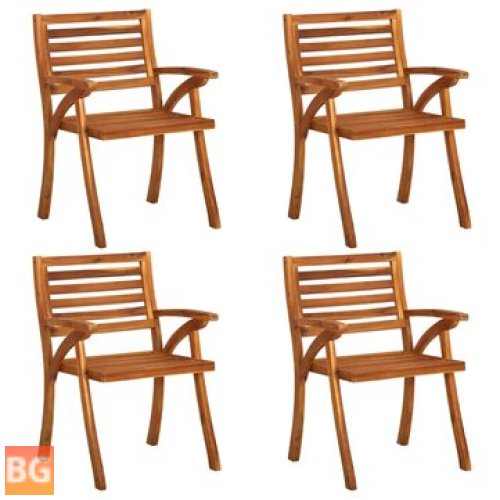 4-Piece Solid Wood Garden Chairs