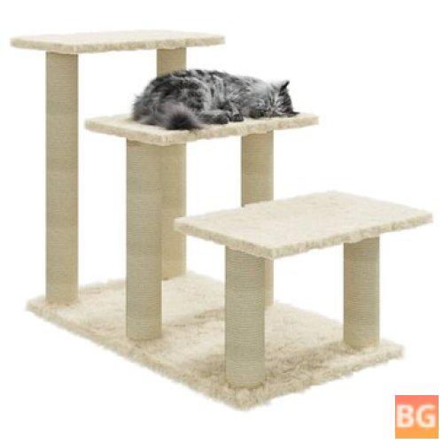 Cat Furniture - Cream colored Sisal Scratch Post