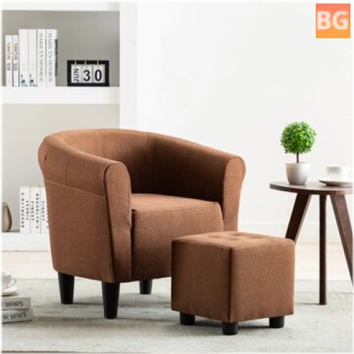 Fabric Brown Armchair